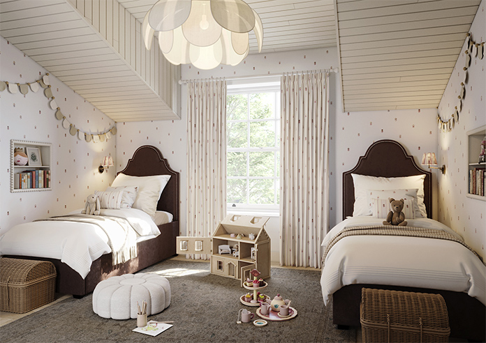 Fairy Cakes, Fairy Stripe Sponge - Made to Measure Curtains - Image 7